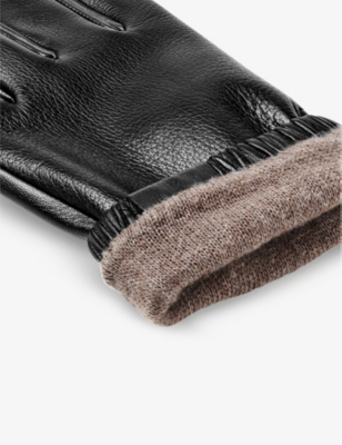 Aspinal Of London Mens Black Men's Weekend Leather Gloves In Black