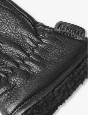 Aspinal Of London Deerskin Gloves In Black
