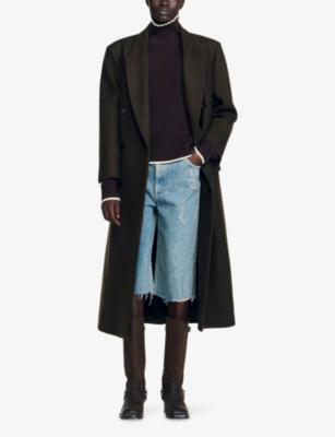 SANDRO: Turtleneck Ribbed Wool and Cashmere-Blend Jumper