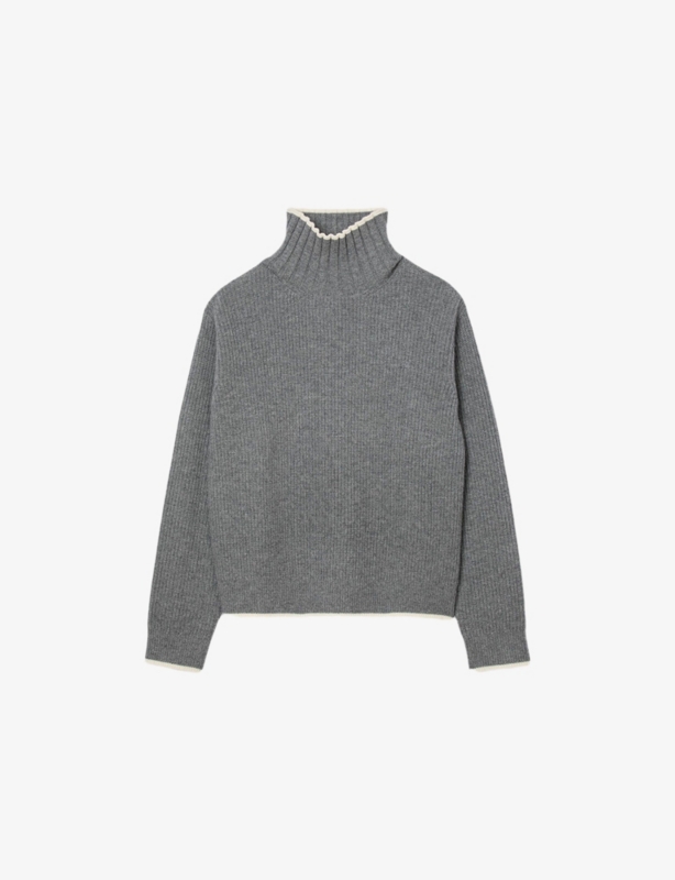 Turtleneck Ribbed Wool and Cashmere-Blend Jumper