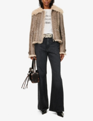ACNE STUDIOS: 55 faded-wash wide-leg mid-rise denim jeans
