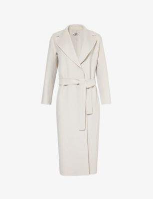 S Max Mara Womens  Poldo Notch-lapels Regular-fit Wool Coat In Grigio Perla