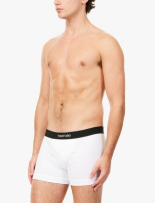 Tom Ford Logo Waistband Boxer Brief In White