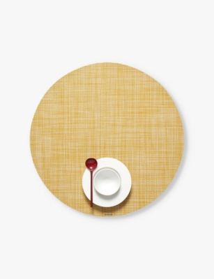 Chilewich Ochre Round Woven Placemat 38cm In Ochre