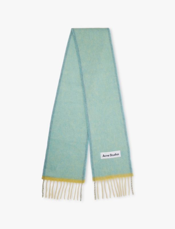 Brand-patch knitted scarf