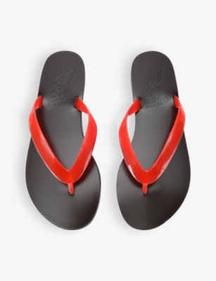 ANCIENT GREEK SANDALS: Saionara thong leather and jelly sandals