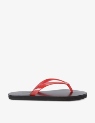 Shop Ancient Greek Sandals Womens Saionara Thong Leather And Jelly Sandals Red/oth In Red/other