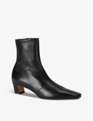 Khaite Womens The Nevada Western Lambskin-leather Mid-calf Boots Blac In Black