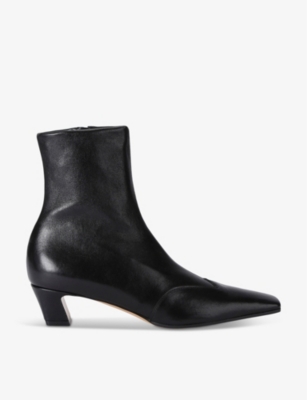 Khaite Womens The Nevada Western Lambskin-leather Mid-calf Boots Blac In Black
