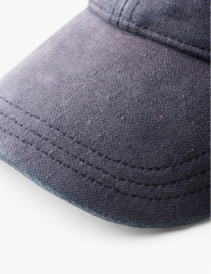Prada Womens Blue Brand-embroidered Canvas Baseball Cap In Blue