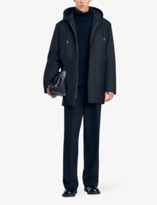 SANDRO: Hooded zip-up parka jacket