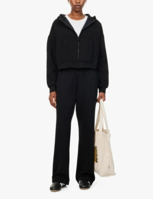 Sisters & Seekers Trademark Zipped Cotton-blend Hoody In Black
