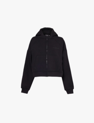 Sisters & Seekers Trademark Zipped Cotton-blend Hoody In Black