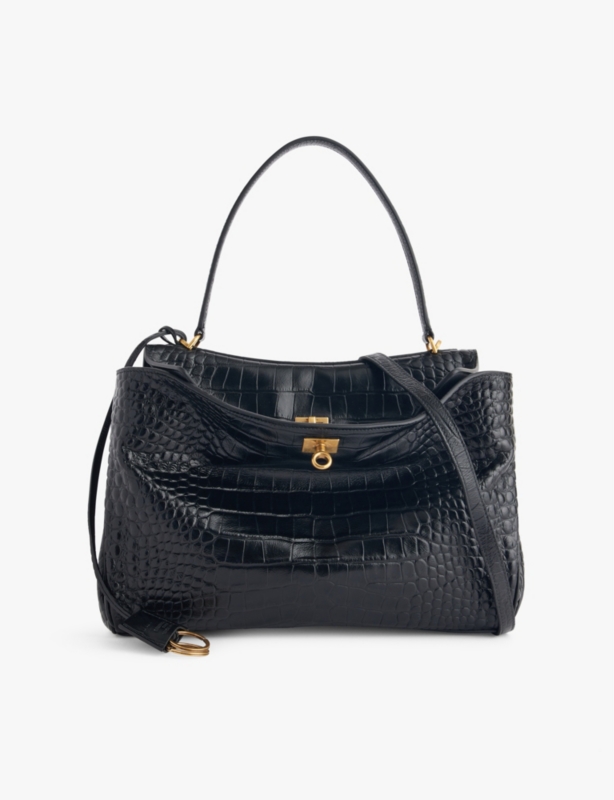 Rodeo croc-pattern leather top-handle bag