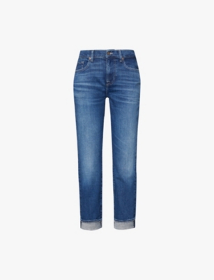7 FOR ALL MANKIND: Relaxed skinny-leg mid-rise stretch-denim jeans