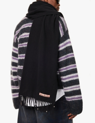 ACNE STUDIOS: Narrow fringed wool scarf