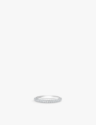 DE BEERS: Classic 18ct white-gold and 0.48ct round-cut diamond half-eternity ring