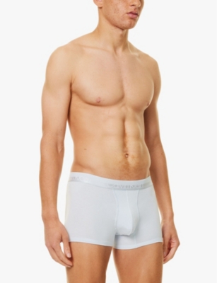 CALVIN KLEIN: Logo-waistband pack-of-three stretch-cotton trunks