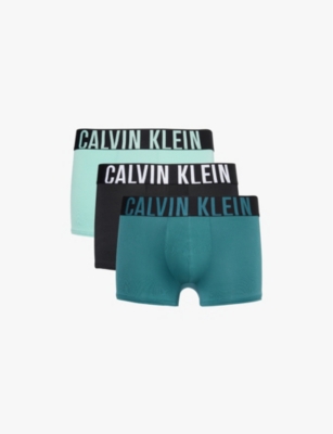 Mens Calvin Klein Intense Power Pack-Of-Three Microfibre-Stretch Trunks