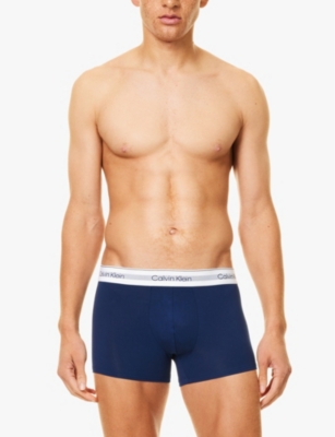 CALVIN KLEIN: Logo-waistband pack-of-three stretch-modal trunks