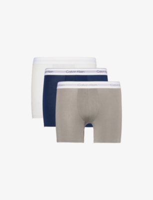 Mens Calvin Klein Modern Air Pack Of Three Stretch-Jersey Boxer Briefs