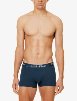 Calvin Klein Mens  Modern Structure Branded-waistband Pack Of Three Stretch-jersey Trunks In Nvy Stone,juneberry,zinc