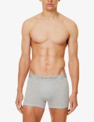 Calvin Klein Mens  Ultra Soft Modern Pack Of Three Stretch-jersey Trunks In G/heath,nvy Ston.wine