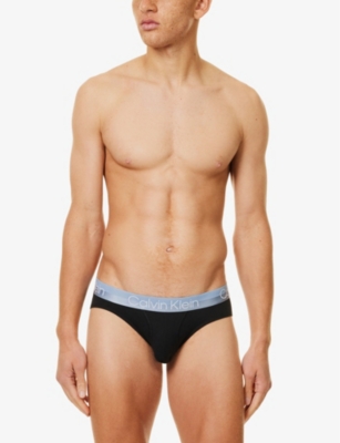 CALVIN KLEIN: Modern Structure pack of three stretch-recycled-cotton blend briefs