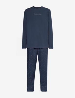 CALVIN KLEIN Long sleeve cotton jersey pyjama set Selfridges