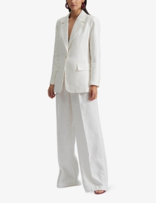 MALINA: Vera single-breasted linen blazer