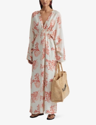 MALINA: Kimberly V-neck satin maxi dress
