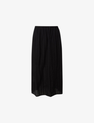 MALINA: Tamara embroidered-pattern cotton midi skirt