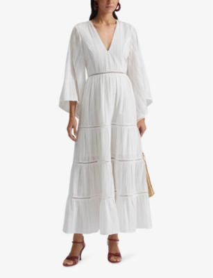 MALINA: Vanessa V-neck cotton maxi dress