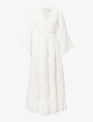 MALINA: Vanessa V-neck cotton maxi dress