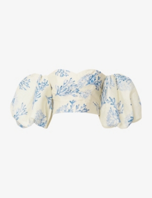 MALINA: Amira cropped lyocell-blend top