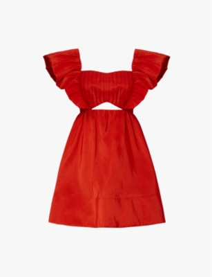MALINA: Bree frill-sleeved woven mini dress