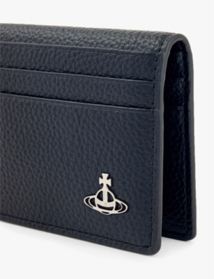 Vivienne Westwood Black Logo-plaque Faux-leather Cardholder In Black