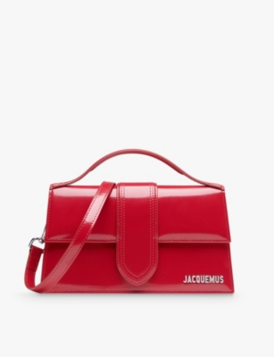 Shop Jacquemus Womens  Le Grand Bambino Leather Top-handle Bag In Red