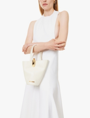 Shop Jacquemus Womens Light Ivory Le Petit Bambola Small Leather Top-handle Bag