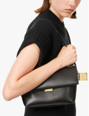 JACQUEMUS: Le Rond Carre leather top-handle bag