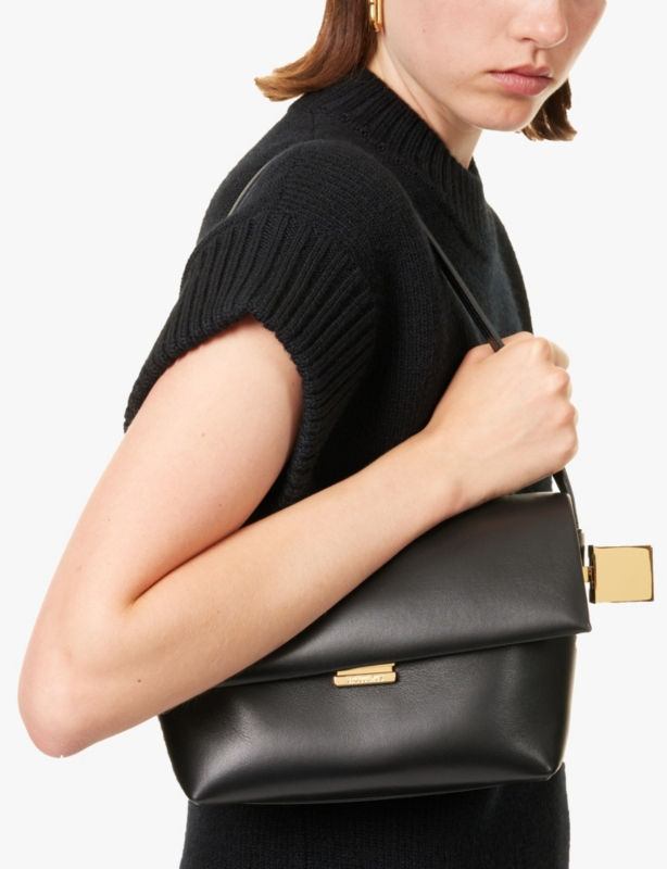 Le Rond Carre leather top-handle bag