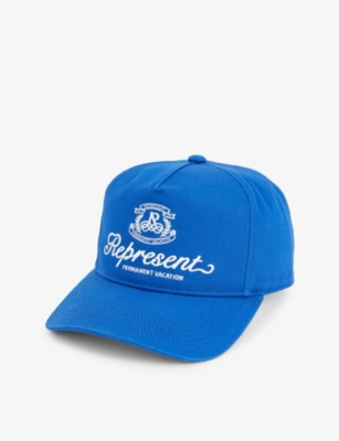 Represent Mens Royal Blue Permanent Vacay Cotton-twill Cap