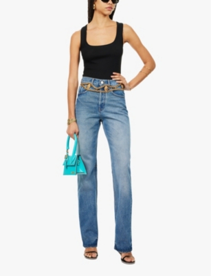 Shop Jacquemus Womens Le Body Scoop-neck Cotton-jersey Bodysuit Black Xxl