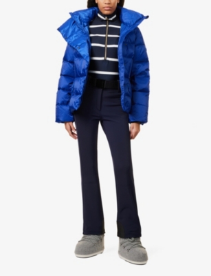 GOLDBERGH WOMENS 5635 FRENCH BLUE PIPPA BELTED STRAIGHT-LEG MID-RISE STRETCH-WOVEN BLEND SKI TROUSERS 