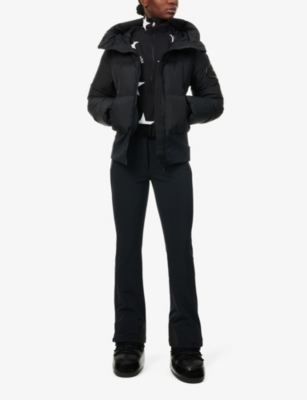 Shop Goldbergh Womens 9000 Black Pippa Belted Straight-leg Mid-rise Stretch-woven Blend Ski Trousers