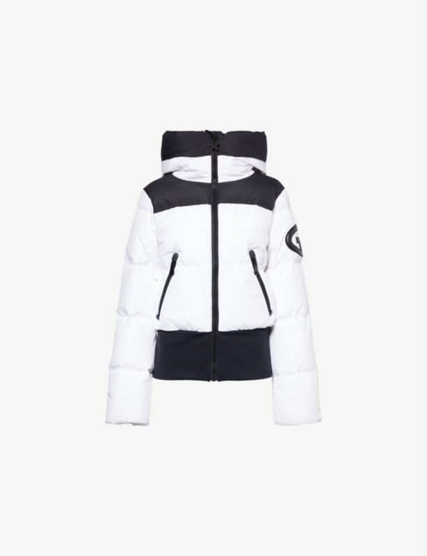 Village hooded regular-fit stretch-woven down jacket