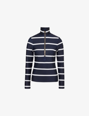 GOLDBERGH: Maxime striped-print stretch-woven top