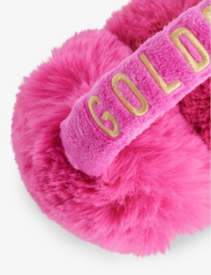 GOLDBERGH: Brand-embroidered faux-fur earmuffs