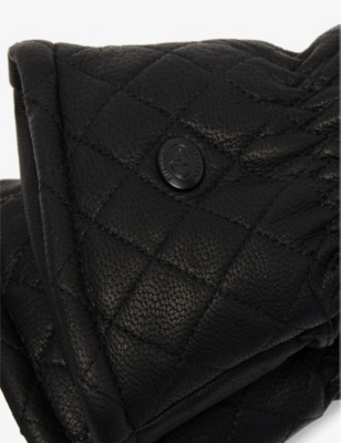 Goldbergh Womens  Nishi Quilted Leather Gloves In 9000 Black
