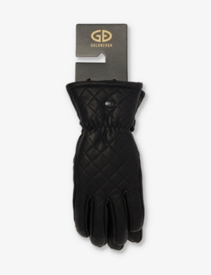 Goldbergh Womens  Nishi Quilted Leather Gloves In 9000 Black